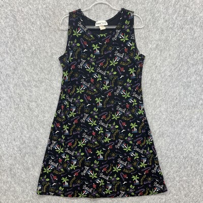 Ronni Nicole by Ouida Slinky Knit Beach Dress Womens 14 Black Tropical  Resort | eBay
