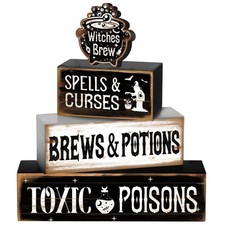 4 Pcs Halloween Decor Indoor Witches Brew Centerpiece for Table