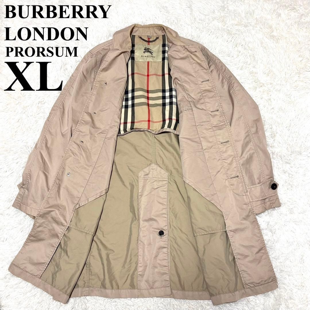 Burberry London Prorsum Trench Coat Beige Nova Check XL rare Men's From Japan
