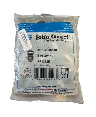 John Guest Speedfit PP1212E Black 3/8'' OD Polypropylene
