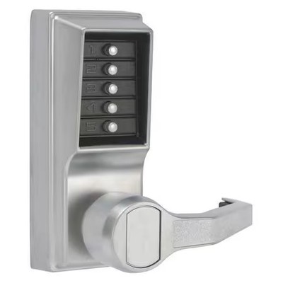 Simplex Lr103126d41 Mechanical Push Button Lockset, Satin Chrome, 1-3/8'' To