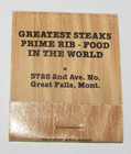 Eddie's Supper Club Coffee Shop Collectible Restaurant Matchbook Great Falls, MT — photo 1