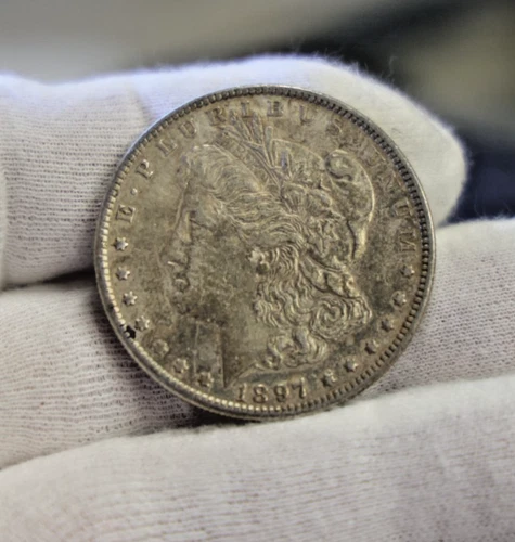 1897 US Morgan Silver Dollar $1 Nice XF+ (Toned)