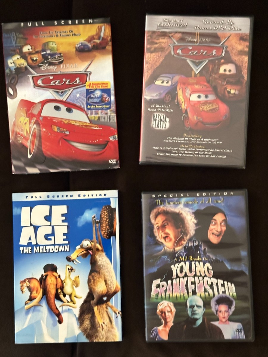 🎬 4-DVD Lot: Young Frankenstein + Disney Pixar Cars x2 + Ice Age