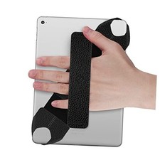 Universal Tablet Hand Strap Holder, 360 Degrees Swivel PU Leather Handle Grip