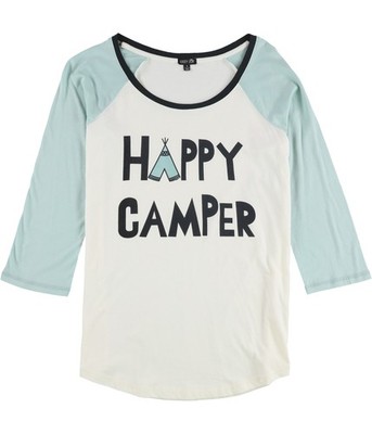 Cozy Zoe Womens Happy Camper Pajama Sleep T-shirt, Multicoloured, Small