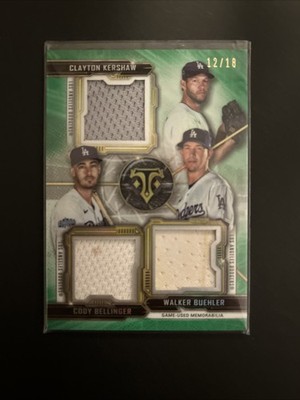 Kershaw/Buehler/Bellinger - 2020 Topps Triple Threads Relic #12/18 Card #RCC-KBB