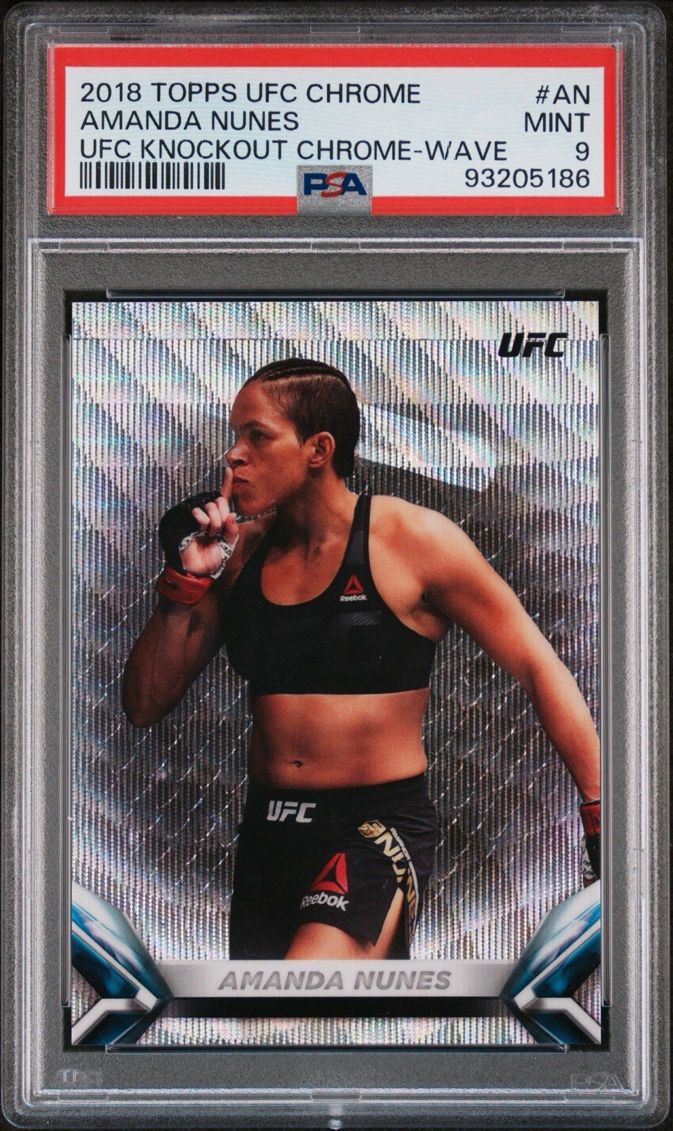 2018 TOPPS UFC CHROME UFC KNOCKOUT CHROME #AN AMANDA NUNES UFC /99 PSA 9