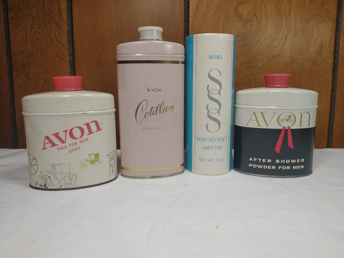 Vintage Avon Talc Powder Lot Cotillion Skin So Soft, Spicy Men, Men After Shower