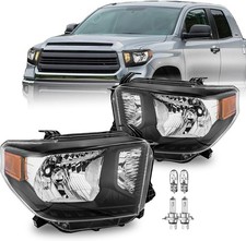 Headlights Assembly with Bulbs for 2014-2021 Toyota Tundra Halogen Models WITHOU