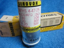 NOS Vintage Can Capacitor 80-20-20uF@300V 200uF@150V  AFHS 4-47-20 AEROVOX