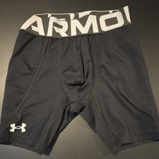 Under Armour Boys Black Fitted Athletic Compression Shorts M Polyester Elastane