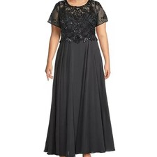 Plus Size Beaded Chiffon A-Line Gown