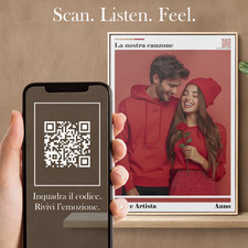 Valentinstag Geschenk Paar - personalisiertes Poster mit QR Code Lied 30x40