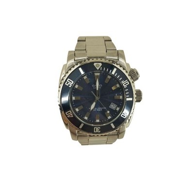 CASIO MTD-1049 Black Dial Silver Band Diver Style Watch Super