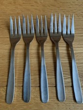 Beram  Rostfrei Besteck 18/8 5 Kuchengabeln 14,2 cm gebraucht DDR Besteck