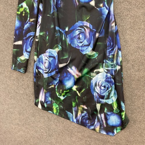 Wayne Cooper Dress Womens 10 Multicolour Floral One Sleeve Party Cocktail 1022 - Picture 3 of 11