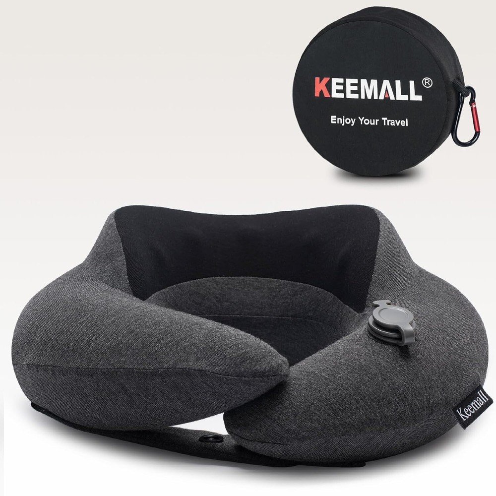 Inflatable Neck Pillow with Acupressure Memory Foam for Travel Support Inflatable Neck Pillow with Acupressure Memory Foam for Travel Support