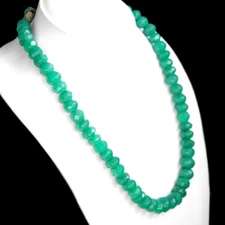 TOP QUALITY AWESOME 475.00 CTS Enhanced EMERALD BEADS NECKLACE $$$