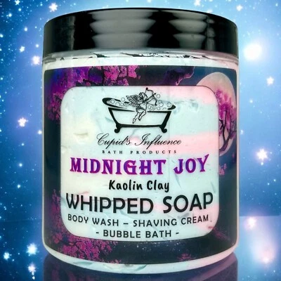 CUPID'S INFLUENCE BATH PRODUCTS Midnight Joy WHIPPED SOAP 180gr | Body Wash | Shaving Cream (Jasmine & Vanilla)