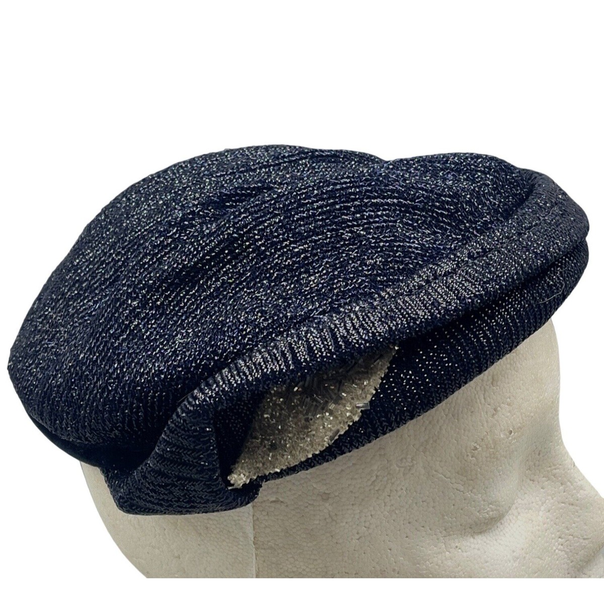 vintage skull cap hat womens embellished black shine costume  display picture 2