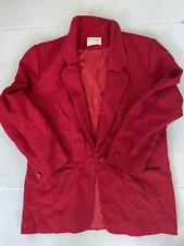 Pendleton Women's Virgin Wool Red Blazer Size 14 Vtg Jacket Sport Coat
