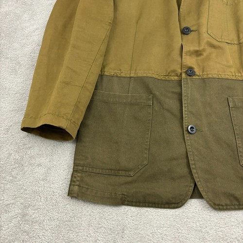 Blazer Hombre 1924 Sin Estructura Para Hombre M Verde Algodón Lino Bloque de Color Tareas Militares - Imagen 4 de 18