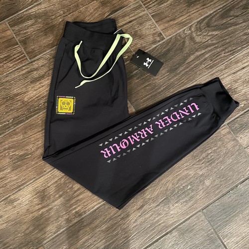 Under Armour Day of the Dead Track Pants Joggers Womens Extra Small Black NWT$60