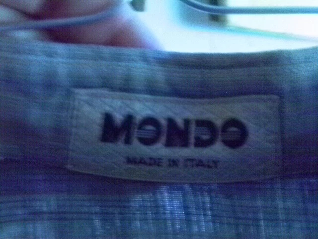 CAMISA MONDO LINO ITALIANO DISEÑADOR GRIS AZUL RAYAS 15 3/4' CUELLO 40 Foto 2 de 4