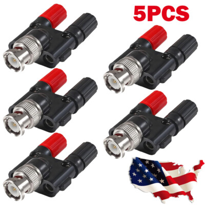 5PC BNC Male Plug to 4Mm Dual Banana Female Jack Socket Binding Post RF Coax New