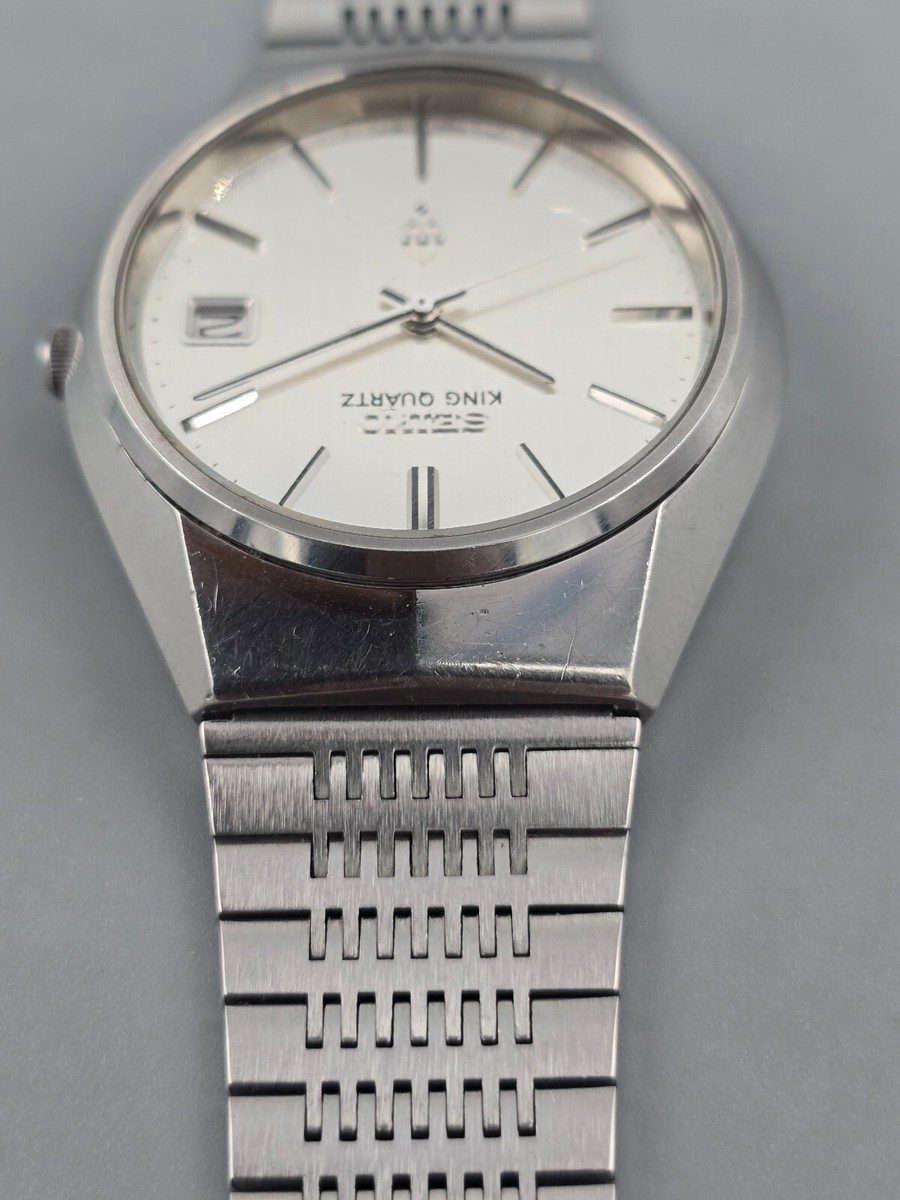 Vintage Seiko King Quarzt 4822-8010 Silver Japan 1976 Men's Watch