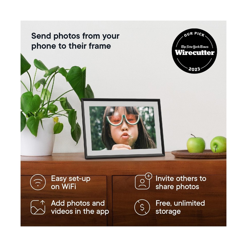 Aura Carver 10.1" WiFi Digital Picture Frame Wirecutter's Best for