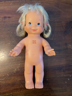 Vintage 1978 WHOOPSIE Baby Doll 14” Squeaky Hair Moves! Ideal Toy