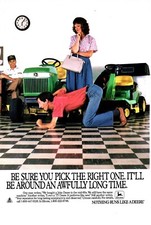 VINTAGE 1989 JOHN DEERE RIDING LAWN MOWER PRINT AD