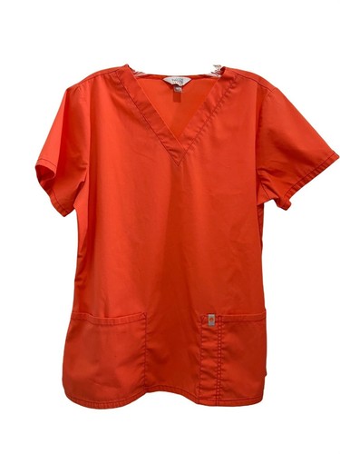 Code Happy Scrubs Top  Cotton Size Med Orange