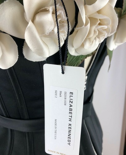 Elizabeth Kennedy Corset Top With Flowers Black Size2 - Picture 5 of 12