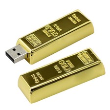 Gold Bar USB Flash Drive USB 2.0 Interface Gold Brick USB Flash Disk 16GB-128GB