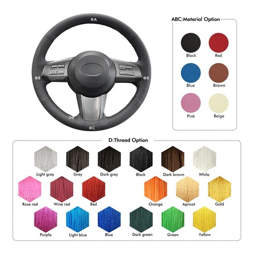Cubierta de volante para Subaru Legacy envoltura de cuero Alcantara gamuza de carbono A - Imagen 32 de 32