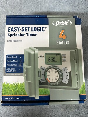 Orbit 4-Station Easy-Set Logic Outdoor Swing Panel Sprinkler System 57894