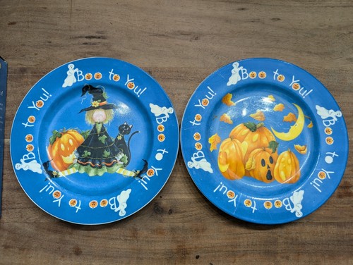 SAKURA HALLOWEEN PARTY “Boo To You”Salad Dessert Plates Set Of 4 ZULAUF DESIGNS - Picture 3 of 4