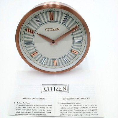 CITIZEN TABLETOP CLOCK THE SANTA MONICA ROSE GOLD -TONE CC1021
