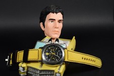 MA WATCH STRAP 26 24 22 GENUINE NUBUCK LEATHER FOREST YELLOW BLACK FOR PANERAI