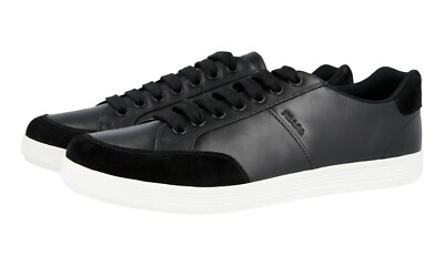 Prada Leather Sneaker Classic - 4E3404 - Black White - NEW - 11.5 45.5