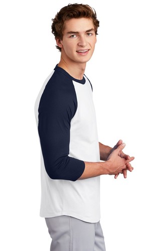Sport-Tek T200 Men's Cotton Colorblock Raglan Sleeve Sports Jersey T-Shirt - Picture 48 of 57
