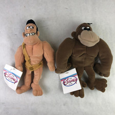 Disney Store Park 8" George of the Jungle and Ape Mini Bean Bag Plush Lot of 2