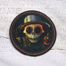 Halloween Skull Patch Iron-on Applique Horror Badge Scary Steampunk Decorative