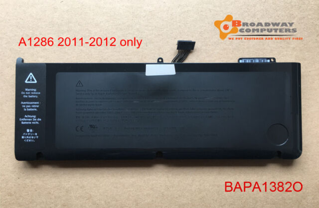 Original Battery Apple MacBook Pro 15" Unibody A1286 2011-2012 only A1382