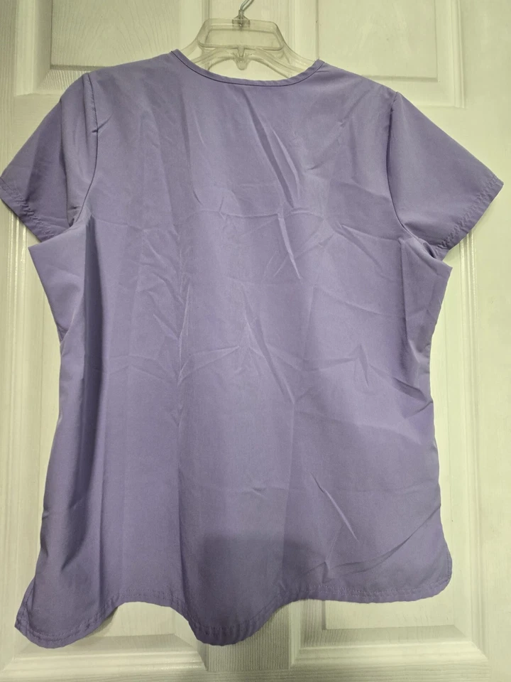 NATURAL UNIFORMS-COOL STRETCH Scrub Top size M-LAVENDER V-Neck-Chest 21.5"/L 26" - Image 2 of 4