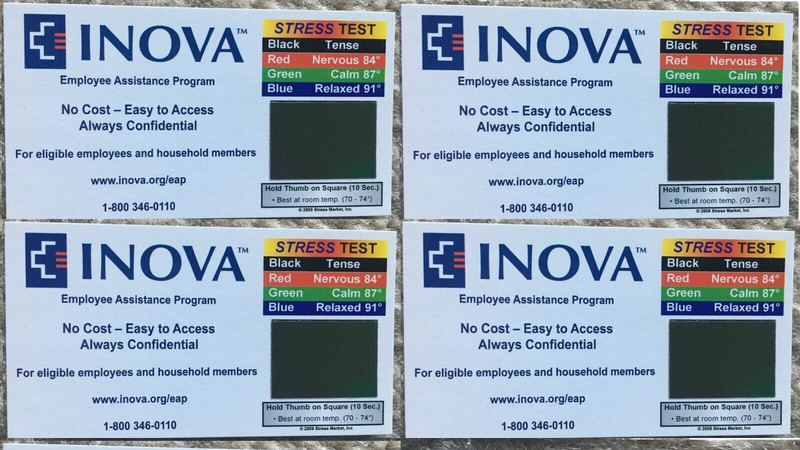 NEW! 4 Stress Test / Mood Cards Inova Color Coded Quick and Easy