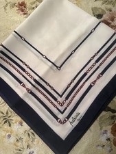 Ladies patricia of Paris navy  white square scarf